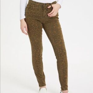 Blue Revival Leopard Print Mid Rise Tiger On the Prowl Boho Skinny Jeans